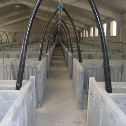 Nave porcina completa de hormigón de Vibrados Lerma